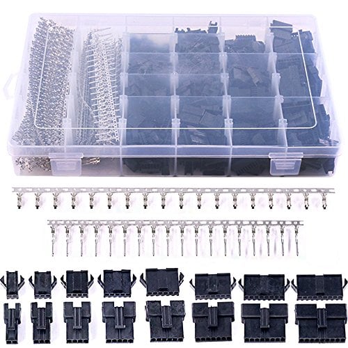 Book Cover Glarks 1940Pcs 2.5mm Pitch 2/3/4/5/6/7/8/9 Pin Male and Female Plug Housing and Male/Female Pin Header Perfectly Compatible with JST-SM Connector Assortment Kit