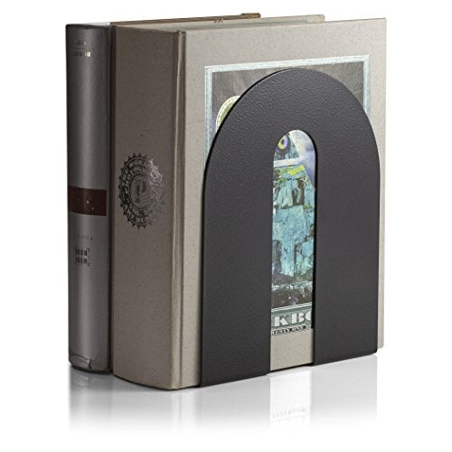Book Cover Officemate Bookends, Heavy Weighted 10-inch Steel, Black (93182)