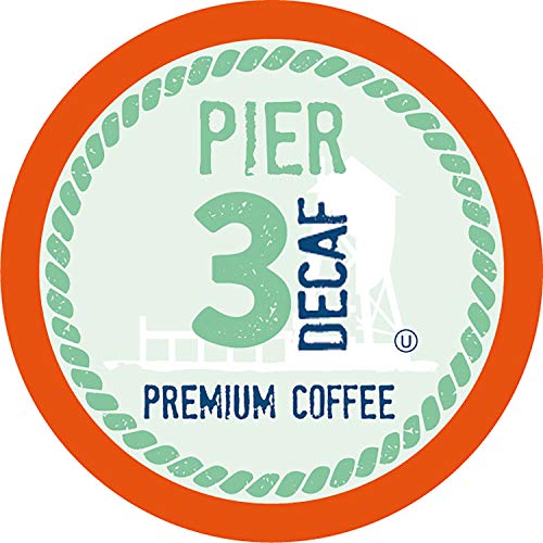 Book Cover Pier 3 Light Roast Decaf Coffee Pods, Compatible with 2.0 K-Cup Brewers, 40 Count