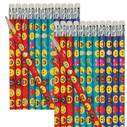 Book Cover Fun Express Emoji Pencils - 48 pc