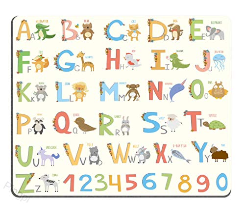 Book Cover Alphabet Mouse Pad for Kids ABC Learning Tool for Boys and Babies Large A to Z mosue pad Non-Slip Rubber Mouse pad Gaming Mouse pad
