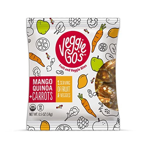 Book Cover Veggie-Go's Organic Fruit and Veggie Bites, Mango/Quinoa/Carrot, 12 Count