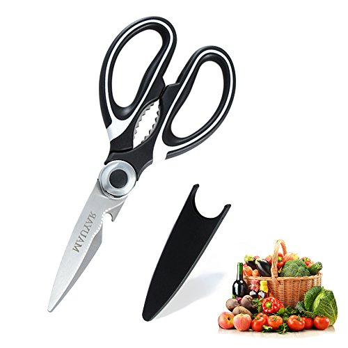 Book Cover Kitchen Scissors Heavy Duty With Blade Cover, Multi Purpose Kitchen Shears for Cutting Meat, Vegetables and Herbs