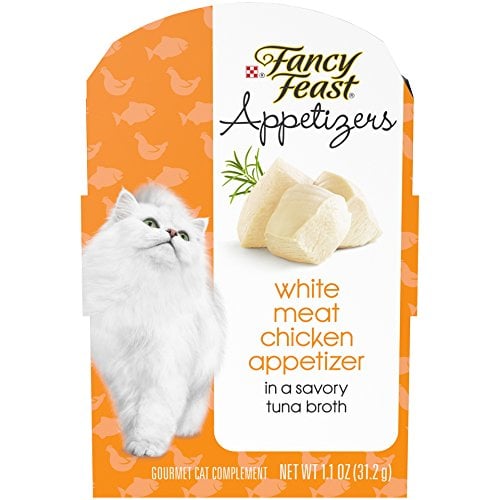 Book Cover Purina Fancy Feast Broth Wet Cat Food Complement, Appetizers White Meat Chicken - (10) 1.1 oz. Trays