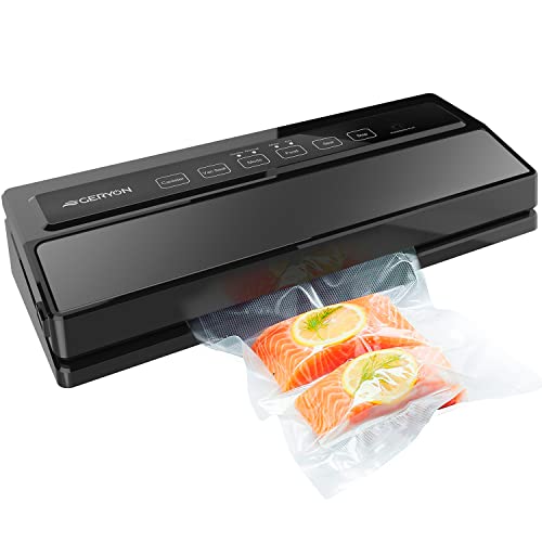 Book Cover GERYON Vacuum Sealer Machine, Food Vacuum Sealer with Powerful Suction | Slim Design | Easy to Use | Led Indicator Lights for Sous Vide, Meal Prep, w/ Starter Kits for Vacuum Seal Container