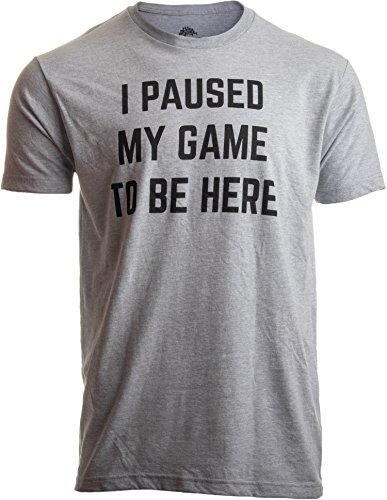Book Cover I Paused My Game to Be Here | Funny Video Gamer Humor Joke for Men Women T-Shirt