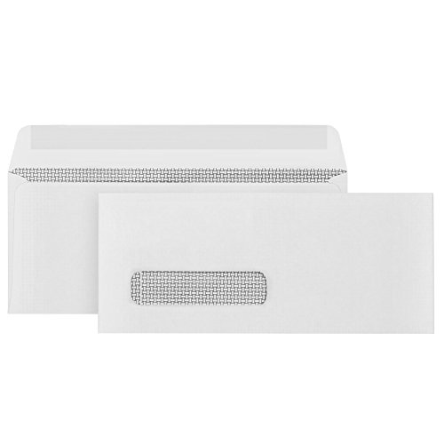 Book Cover 500 9 Single Window Security Envelopes, Thick Gummed Seal, Designed for Secure Mailing of Payroll Checks, QuickBooks Invoices, Return Mail, and Business Statements - 3 7/8 x 8 7/8