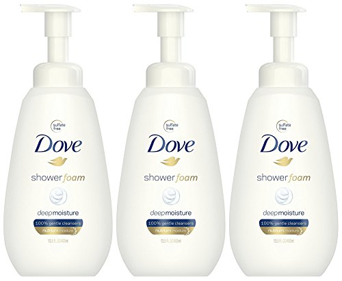 Book Cover Dove Shower Foam Deep Moisture Foaming Body Wash, 13.5 Ounce (Pack of 3)