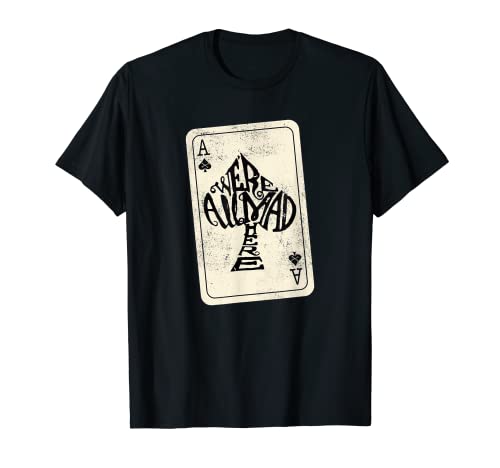 Book Cover Ace of Spades We're All Mad Here Alice In Wonderland T-Shirt