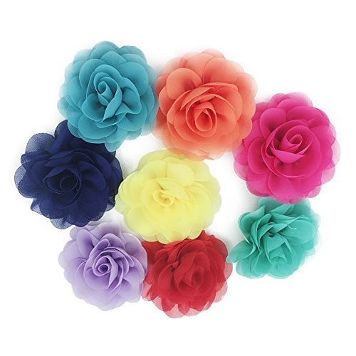 Book Cover HBEDU Dog Collar Flowers Charms Accessories for Cat Puppy Pet Collars Rose Flower Grooming Decoration Pack of 8