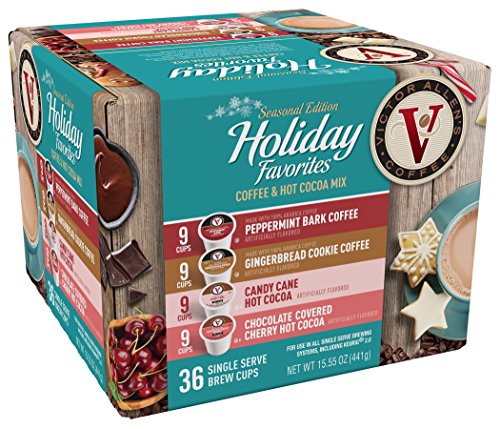 Book Cover Victor Allen Coffee Holiday Favorites Coffee & Cocoa Mix, 36 Count (Compatible with 2.0 Keurig Brewers)
