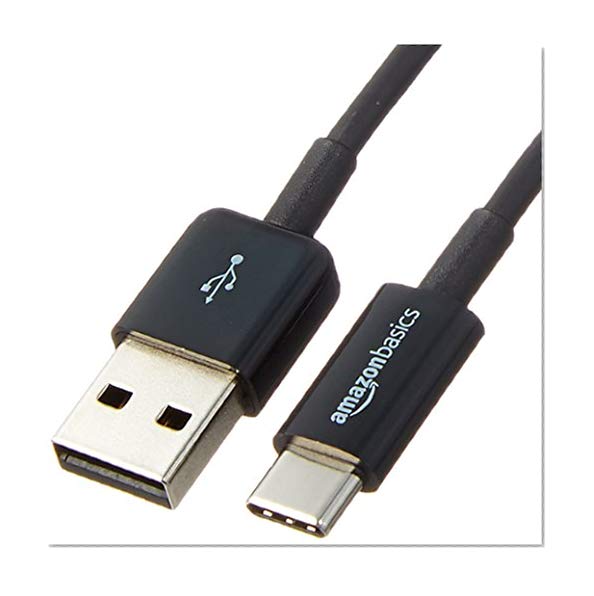 Book Cover AmazonBasics USB Type-C to USB-A 2.0 Male Cable - 6-Feet  (1.8 Meters), Black, 5-Pack