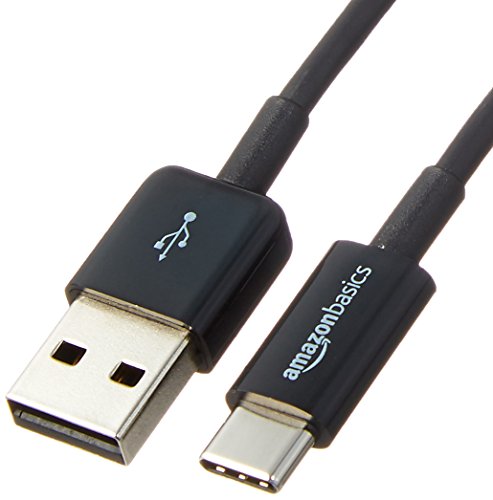 Book Cover AmazonBasics USB Type-C to USB-A 2.0 Male Cable - 3 Feet (0.9 Meters) - Black, 5 pack