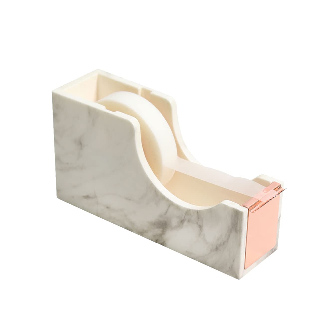 Book Cover MultiBey Desktop Tape Dispenser Gold Rose Gold Metal Core Marble White Texture Office Supplies 1