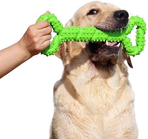 Book Cover Durable Dog Chew Toys 13 Inch Bone Shape Extra Large Dog Toys with Convex Design Strong Tug Toy for Aggressive Chewers Medium and Large Dogs Tooth Cleaning