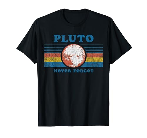 Book Cover Vintage Never Forget Pluto T-Shirt Funny Space Graphic Tee
