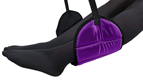 Book Cover Sleepy Ride - Airplane Footrest Made with Premium Memory Foam - Airplane Travel Accessories - Tested and Proven to Prevent Swelling and Soreness - Provides Relaxation and Comfort (Purple)