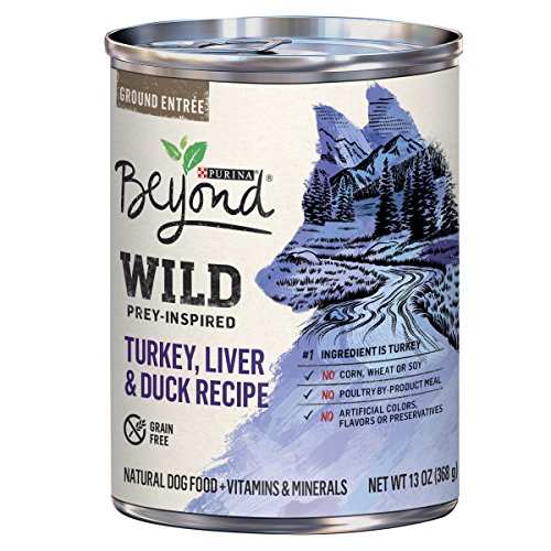 Book Cover Purina Beyond High Protein, Grain Free, Natural Pate Wet Dog Food, WILD Turkey, Liver & Duck Recipe - (12) 13 oz. Cans