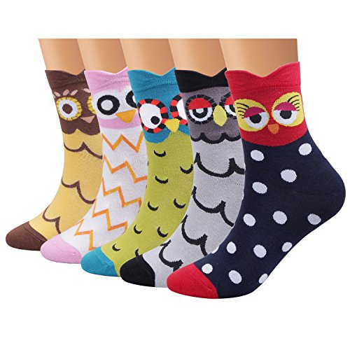 Book Cover Ofeily Women Socks Cotton Casual Funny Cute Animal Patterned Socks (ZYX-00103H)