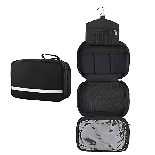 Book Cover Toiletry Bagï¼ŒHanging Travel Toiletry Bag Folding Portable Cosmetics Travel Bag Waterproof Bathroom Organizer With Detachable TSA Approved Clear PVC Pouch