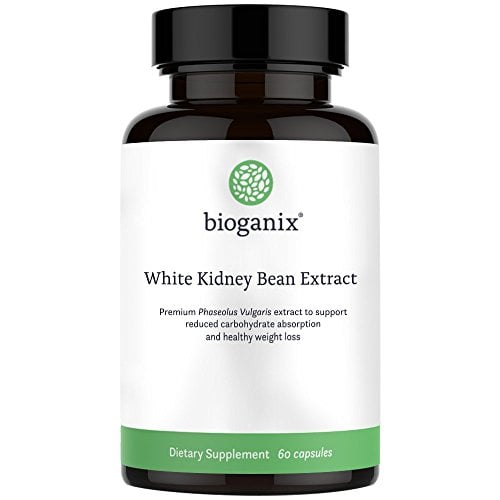 Book Cover Bioganix Pure White Kidney Bean Extract, Carb and Fat Blocker & Starch Intercept Supplement for Weight Loss, 1800mg Serving (60 Capsules), Gluten-Free Veggie Pill