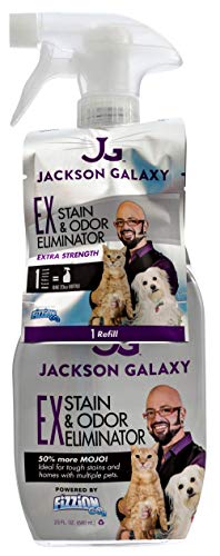 Book Cover Jackson Galaxy: EX Stain & Odor Eliminator - Pet Urine Remover - 23 oz Bottle - 2 Fills Included - 50% More Mojo - Eliminates Pet Stains & Odors Quickly - Works On Multiple Surfaces - Non-Toxic