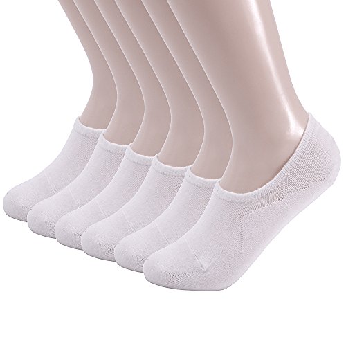 Book Cover Women No Show Liner Socks Cotton Non Slip Casual Invisible Socks for Flats, Loafers(6 Pairs)