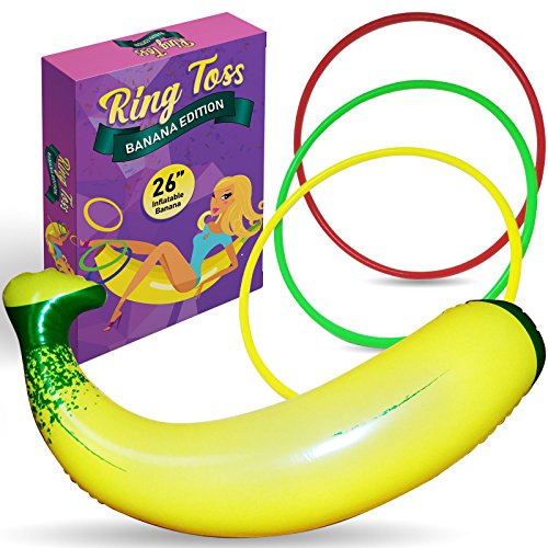 Book Cover Inflatable Banana Ring Toss Bachelorette Party Games - Bridal Shower Game, Decorations and Supplies for Engagement Parties, Girls Night Out & Bride To Be Favors - 26