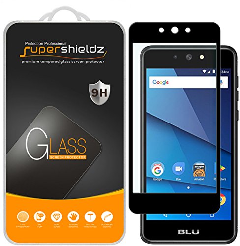 Book Cover (2 Pack) Supershieldz for BLU Advance 5.2 Tempered Glass Screen Protector, (Full Screen Coverage) Anti Scratch, Bubble Free (Black)