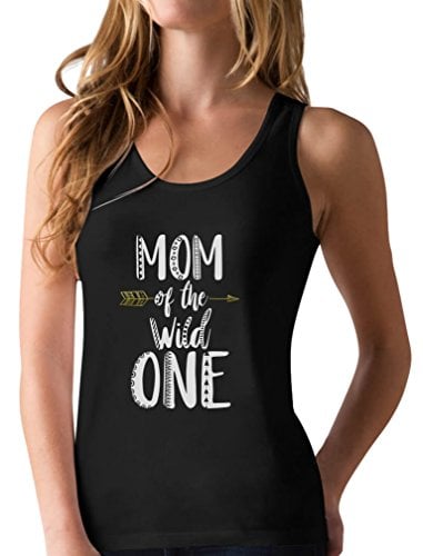 Book Cover Mom of The Wild One Shirt 1st Birthday Safari Theme Women Racerback Tank Top Medium Black