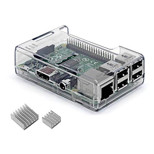 Book Cover Raspberry Pi 3 b+ Case, iUniker Raspberry Pi 3 Model B+ Transparent Case with Raspberry Pi Heatsink for Raspberry Pi 3B+, 3B - Access to All Ports (Clear)