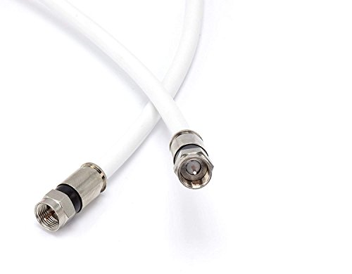 Book Cover THE CIMPLE CO - 12' Feet, White RG6 Coaxial Cable (Coax Cable) - Made in The USA - with Connectors, F81 / RF, Digital Coax - AV, CableTV, Antenna, and Satellite, CL2 Rated, 12 Foot