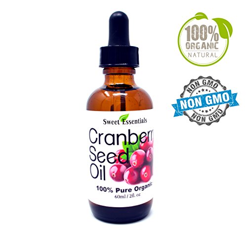 Book Cover Organic Virgin Cranberry Seed Oil | Imported From Canada | Various Sizes | 100% Pure| Unrefined | Cold-Pressed | Natural Moisturizer for Skin, Hair & Face | By Sweet Essentials (2 fl oz Glass)