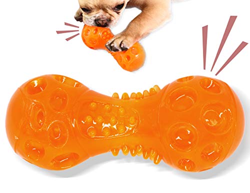 Book Cover coubon Dog Chew Toys Squeaky Dumbbel for Chewers