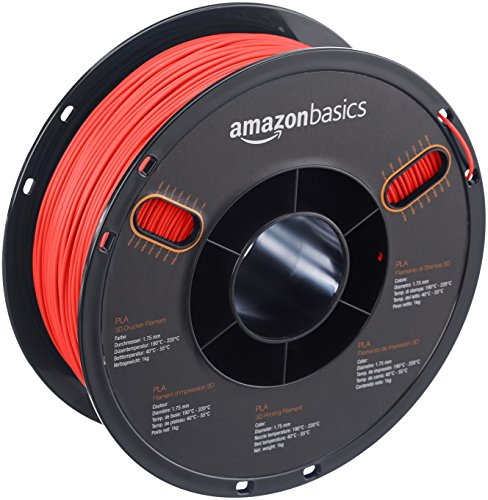 Book Cover Amazon Basics PLA 3D Printer Filament, 1.75mm, Translucent Red, 1 kg Spool