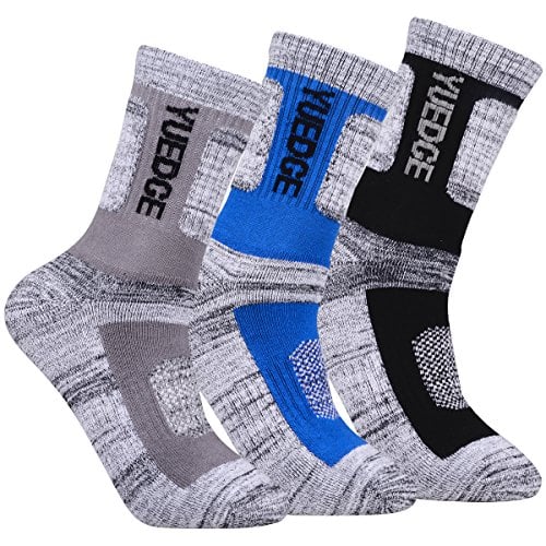 Book Cover YUEDGE Men's 2-5 Pairs Wicking Cushion Outdoor Athletic Multi Performance Hiking Socks FBA