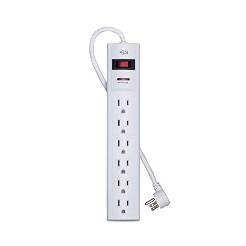 Book Cover KMC 6-Outlet Surge Protector Power Strip 10-Foot Cord, 1200 Joule, Overload Protection