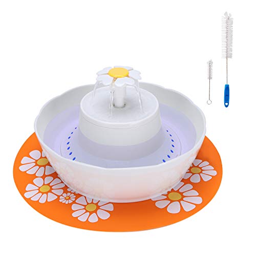 Book Cover Lotus Pet Fountain Cat Water Dispenser Cat Fountain Dog Fountain 2.5L Dual Filters Fresh Clean Water Ultra Quiet 3 Ways to Enjoy Drinking Cleaning Brushes for The Intake Tube and The Motor Cavity