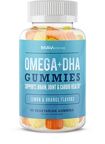 Book Cover MAV Nutrition Fish Oil Omega 3 Gummies as DHA + Brain Supplement, Natural Flavors, Non-GMO, Vegetarian Friendly, 60 Count