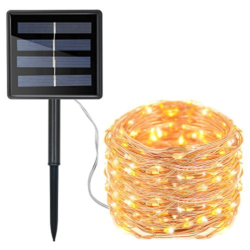 Book Cover Moreplus Solar String Lights 72ft 200 LED Copper Wire Lights Indoor/Outdoor IP65 Waterproof 8 Modes Decorative String Lights for Patio, Garden, Gate, Yard, Party, Wedding, Christmas (Warm White)