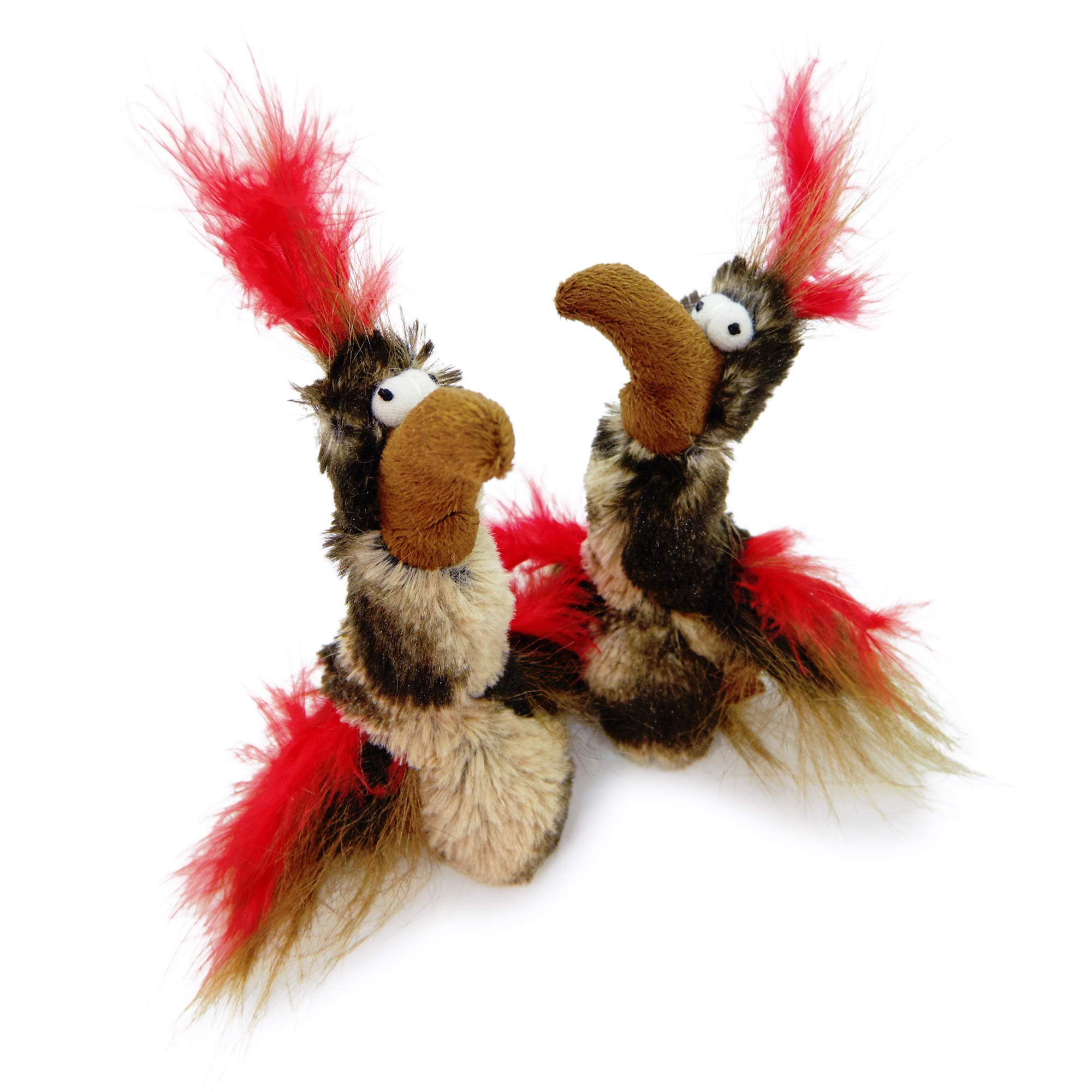 Book Cover Pet Craft Supply Co. Kitty Condor Crazy Catnip Cuddler Funny Cuddling Chasing Hunting Irresistible Stimulating Soft Plush Boredom Relief Interactive Cat Toy with Realistic Feathers, All Breed Sizes 2 Pack Red