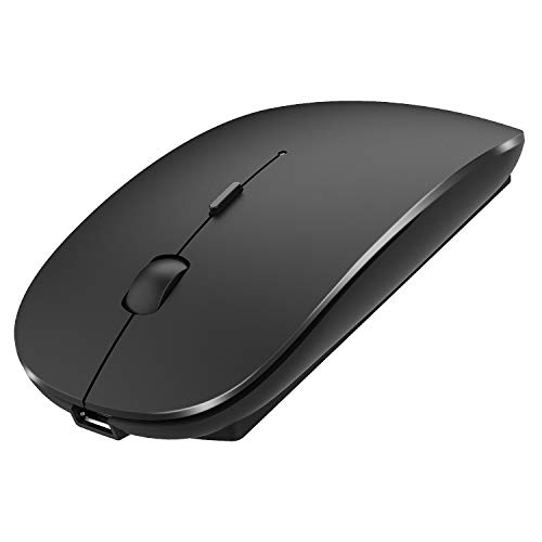 Book Cover Rechargeable Wireless Mouse, Pasonomi 2.4G Slim Mute Silent Click Noiseless Optical Mouse with USB Receiver (Stored at Bottom of The Mouse) Compatible with Notebook, PC, Laptop, Computer, MacBook