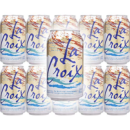 Book Cover La Croix Coconut Naturally Essenced Flavored Sparkling Water, 12 oz Can (Pack of 18, Total of 216 Oz)