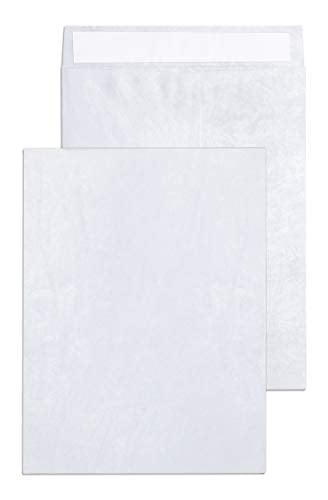 Book Cover Tyvek Envelopes –Strong Lightweight Professional Shipping Mailer w/ Tear-Resistant EnDoc™ Tyvek® Construction & Easy Self Seal Closure – Bright White DuPont – Bulk Pack of 15 – 12x15 1/2