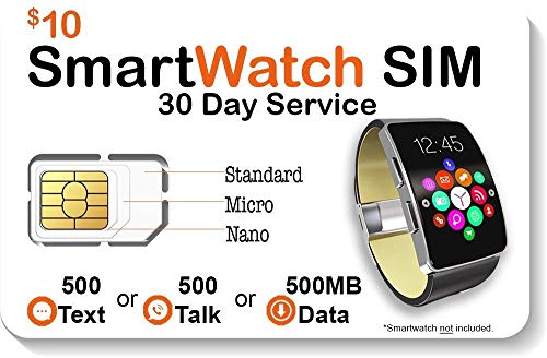 Book Cover SpeedTalk Mobile Smart Watch SIM Card for 2G 3G 4G LTE GSM Smartwatches and Wearables - 30 Day Service