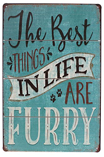 Book Cover The Best Things In Life Are Furry, Vintage Metal Sign
