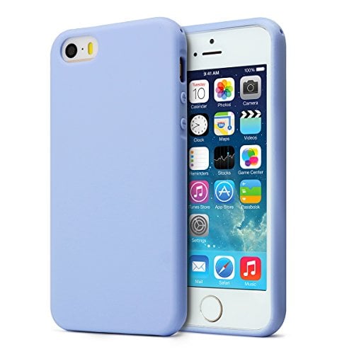 Book Cover MUNDULEA Compatible iPhone SE (2016 Edition)/iPhone 5/iPhone 5s Case,Shockproof TPU Ptotective Cover iPhone 5s (Sky Blue)