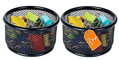 Book Cover 1InTheOffice Mesh Paper Clip Holder for Desk, Paperclip Holder (2 Pack)