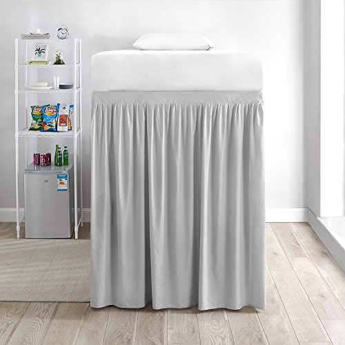 Book Cover DormCo Extended Bed Skirt Twin XL (3 Panel Set) - Glacier Gray