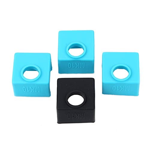 Book Cover FYSETC 3D Printer MK10 Silicone Socks MK10 Heater Block Silicone Cover Hotend Protection for Wanhao i3 Mini Creator 4 Pcs Blue+Black